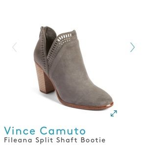New Vince Camuto Fileana grey suede bootie split